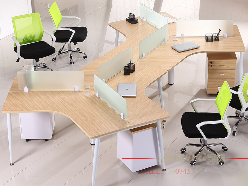 轉角鋼木辦公桌001