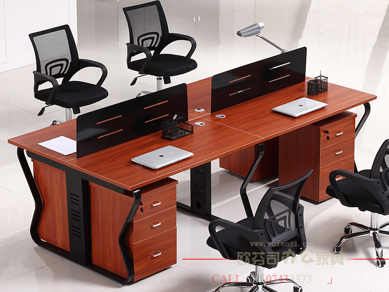 直型鋼木辦公桌001