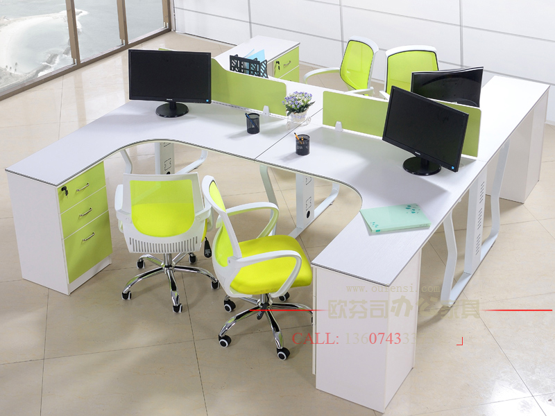 轉(zhuǎn)角鋼木辦公桌004