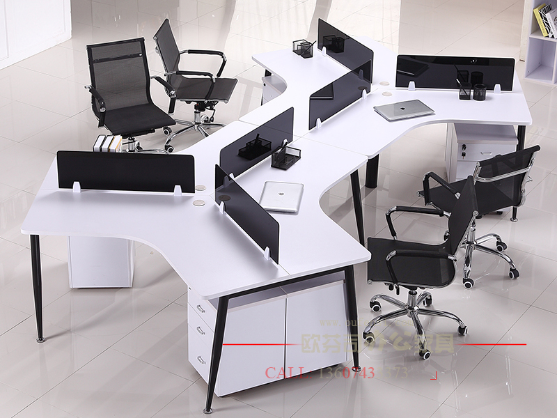 轉(zhuǎn)角鋼木辦公桌003